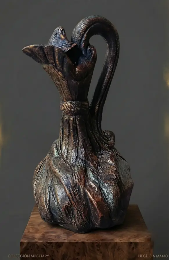 Utilitario: Jarrón de cerámica. Pintura acrílica. - Imagen 3